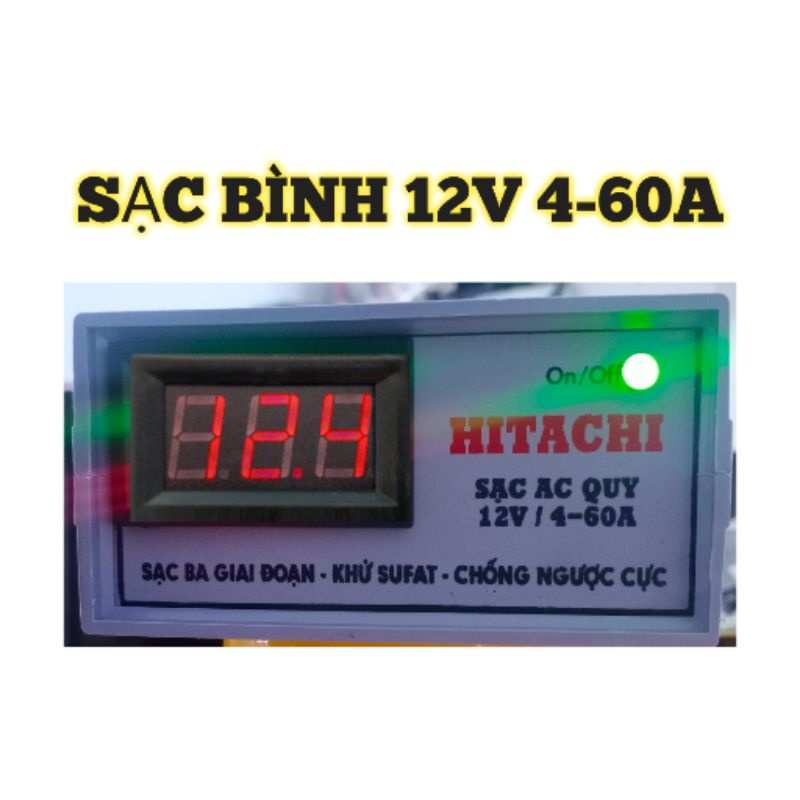 Sạc bình ắc quy ô tô xe máy 12V 60A có khử sunfat phục hồi bình thông minh