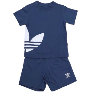 Bộ Adidas Bassix xanh than cho bé yêu