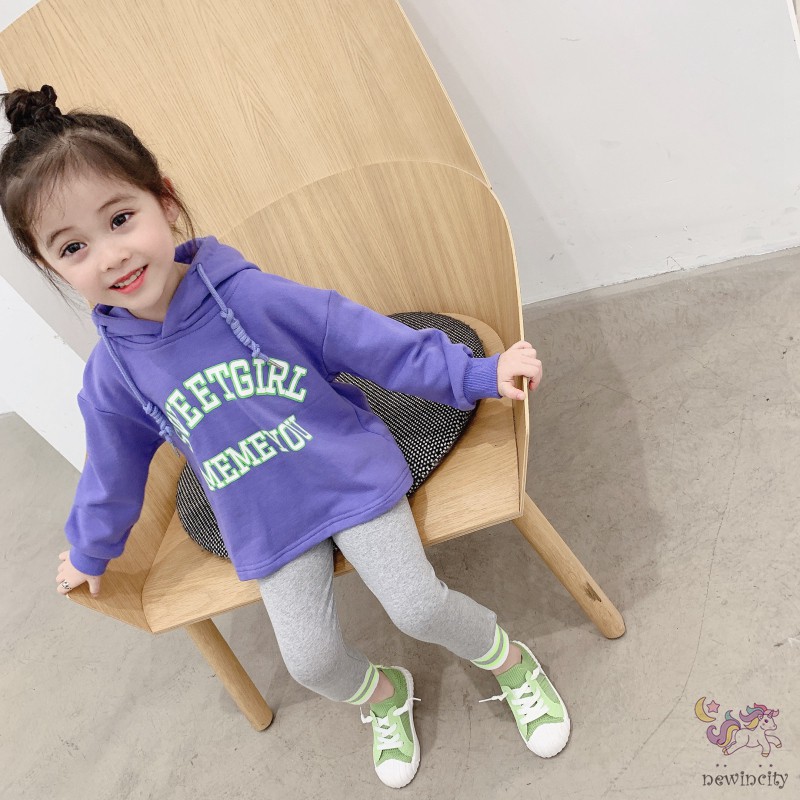 Áo Hoodie In Chữ Phong Cách Hàn Quốc Xinh Xắn Cho Bé Gái