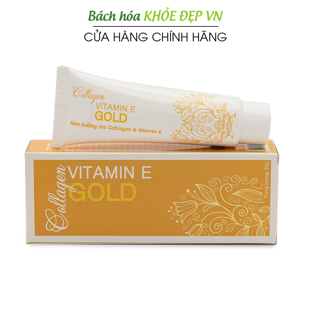 Kem dưỡng da Collagen, Vitamin E dưỡng ẩm da, giúp da mịn màng - Tuýp 20g [Kem Collagen Vitamin E Gold]