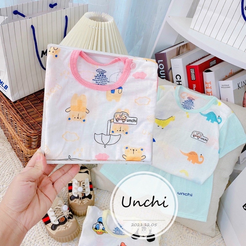 Bộ sợi tre cài vai thông hơi Unchi bé trai/ gái (5-16kg)