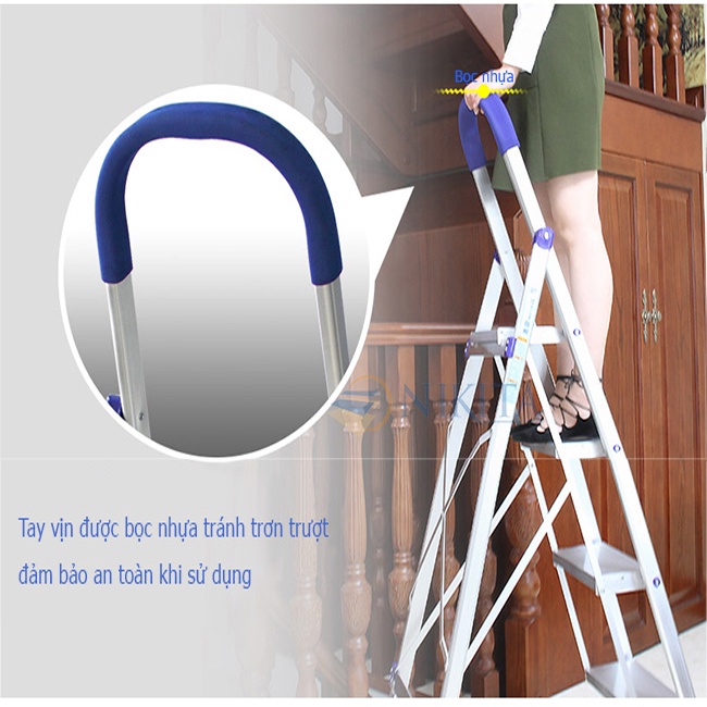 Thang ghế nhôm gia đình - xếp gọn - Chính hãng NIKITA - DL04