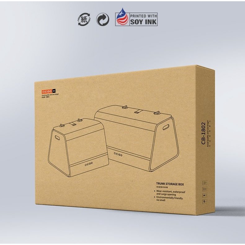 Hộp đựng CICIDO trên xe hơi cao cấp - thùng chứa đô gấp gọn sau côp xe ô tô- hộp chứa đồ đa năng