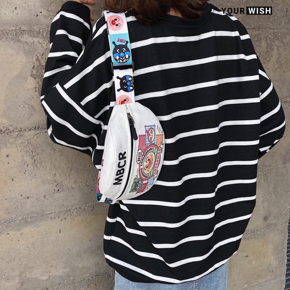 Túi Bao Tử Đeo Chéo Ngực Bụng Thời Trang Cute Nhân Vật Hoạt Hình Dễ Thương Vải Canvas MD9002