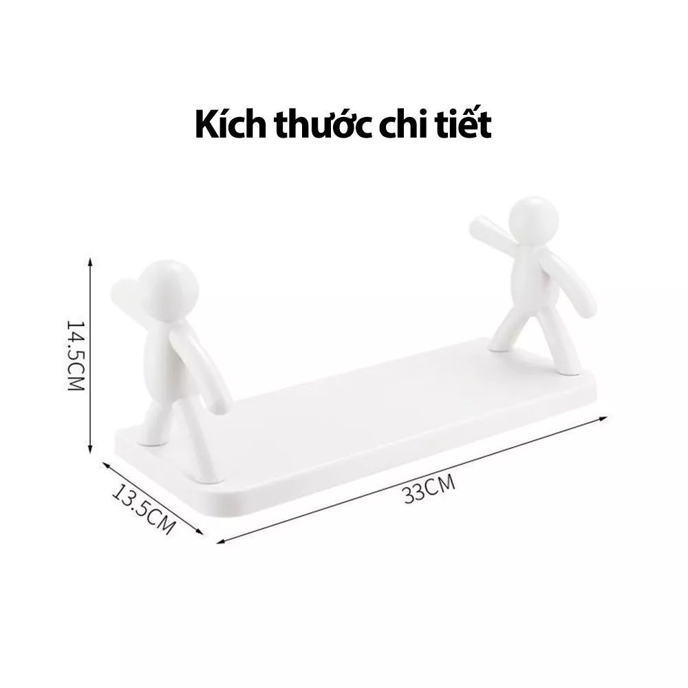 Kệ Để Đồ Dán Tường Hình Người Sáng Tạo Đa Chức Năng Có Móc Treo Đựng Mỹ Phẩm, Gia Vị Nhà Bếp