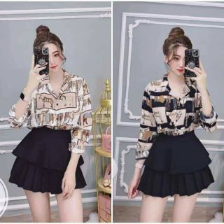 Chân váy kèm quần trong xếp ly xinh