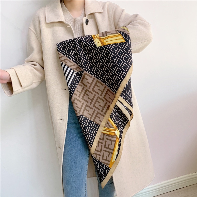 Khăn choành cổ lụa size 90x90cm đa năng quấn áo - Khăn turban