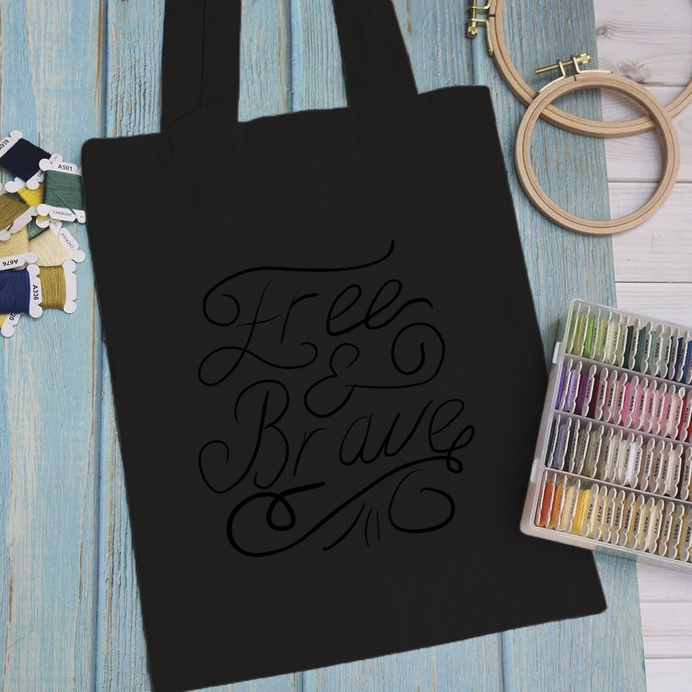 Túi vải, túi Tote (màu đen) CUỘC SỐNG - Mẫu 4 vải canvas dày đẹp cho nữ có khóa miệng đi học đi chơi.