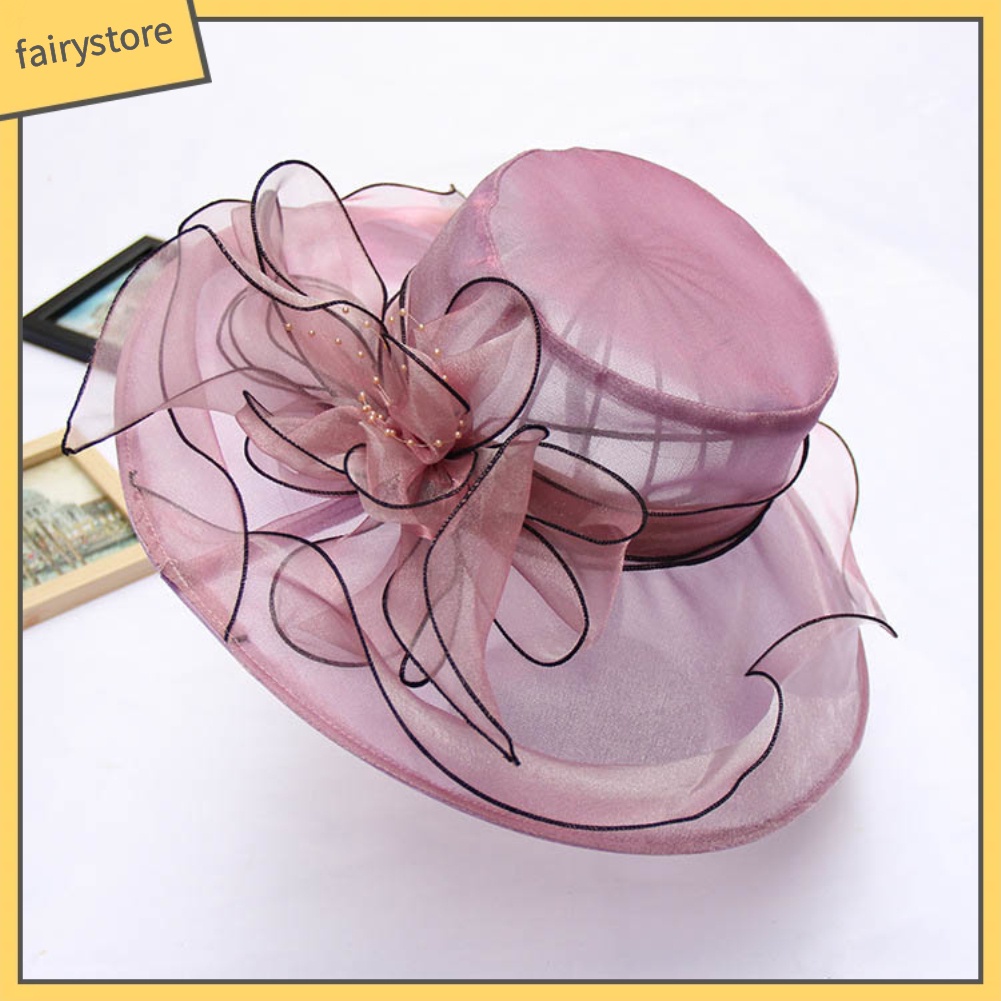 Mũ Vành Nữ Đính Hoa Thời Trang