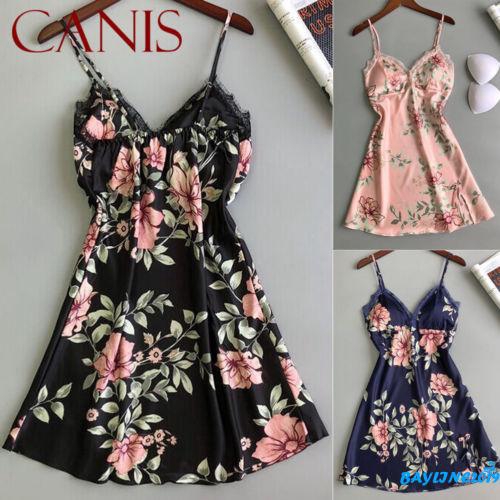 Đầm ngủ lụa phối ren gợi cảm dành cho nữ