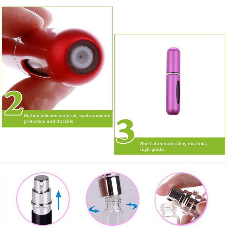 [Hàng mới về] Chai rỗng dùng đựng nước hoa bằng kim loại độc đáo 5ml