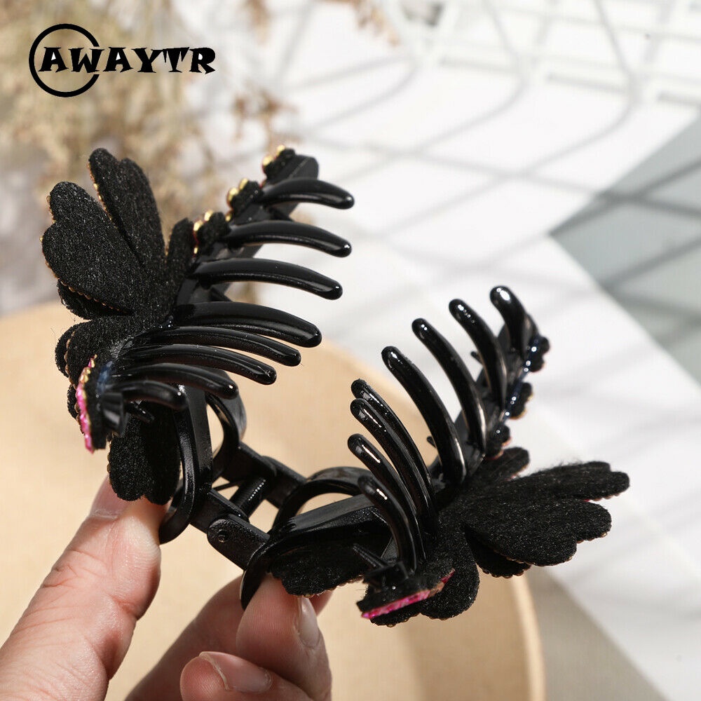 Kẹp tóc hình hoa đính đá thiết kế mới thời trang sang trọng dành cho nữ