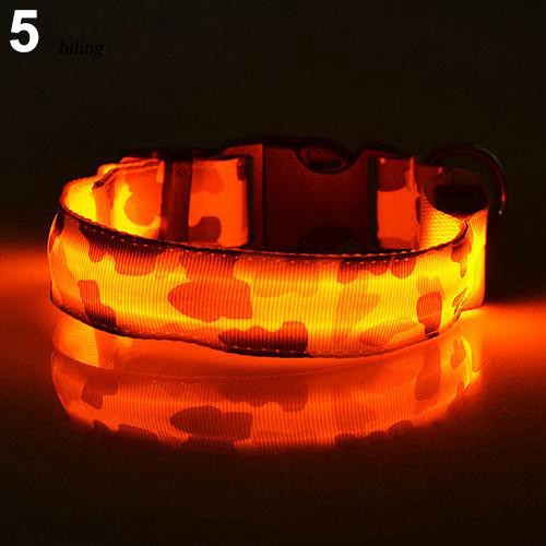 Vòng Cổ Họa Tiết Rằn Ri Có Đèn LED Phát Sáng Cho Thú Cưng