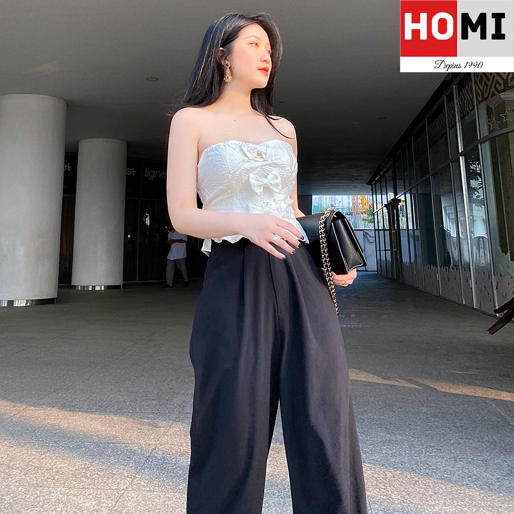 ÁO CÚP NGỰC NƠ VẢI GẤM HOMI FASHION, màu trắng kem