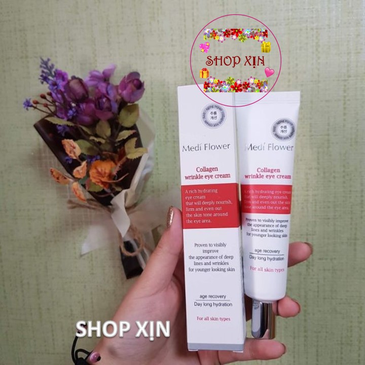 Kem dưỡng Mắt chứa Collagen Medi Flower Collagen Wrinkle Eye Cream 40ml | BigBuy360 - bigbuy360.vn