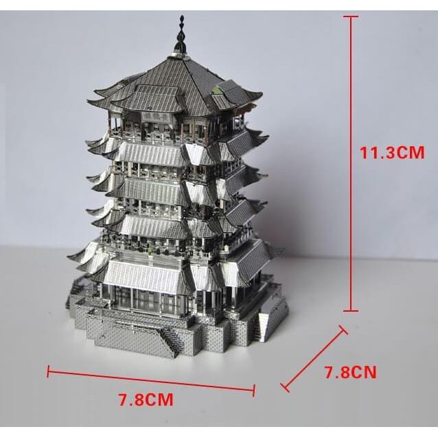 [Mã LIFETOYS1 giảm 30K đơn 99K] Mô hình 3D kim loại Hoàng Hạc Lâu tứ đại danh lâu nổi tiếng thế giới [Chưa lắp]