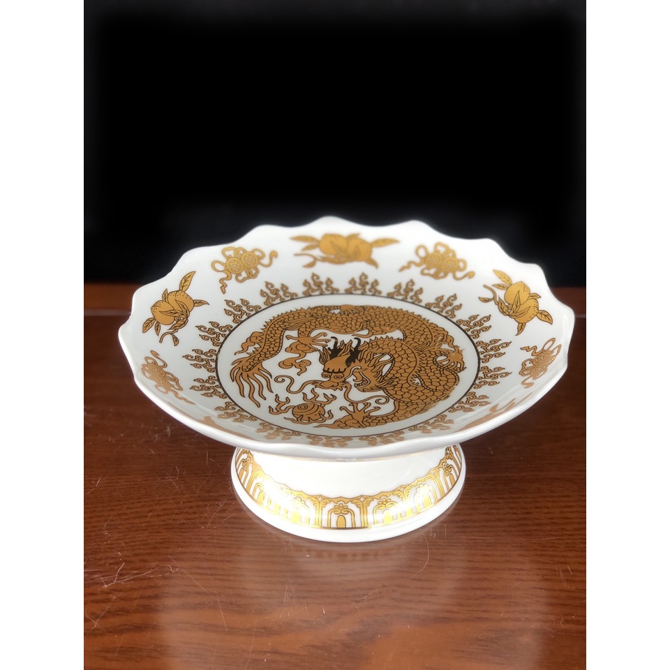 Bộ Thờ Cúng Dĩa 2128 Mẫu Mới Họa Tiết Rồng Trắng Bằng Sứ Cao Cấp - Phật Giáo Tường Thuận