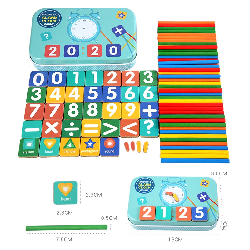 Đồ Chơi Toán Học Cho Trẻ Mầm Non, Hộp công cụ giúp bé làm quen với chữ số, các phép tính cơ bản và cách xem giờ đồng hồ