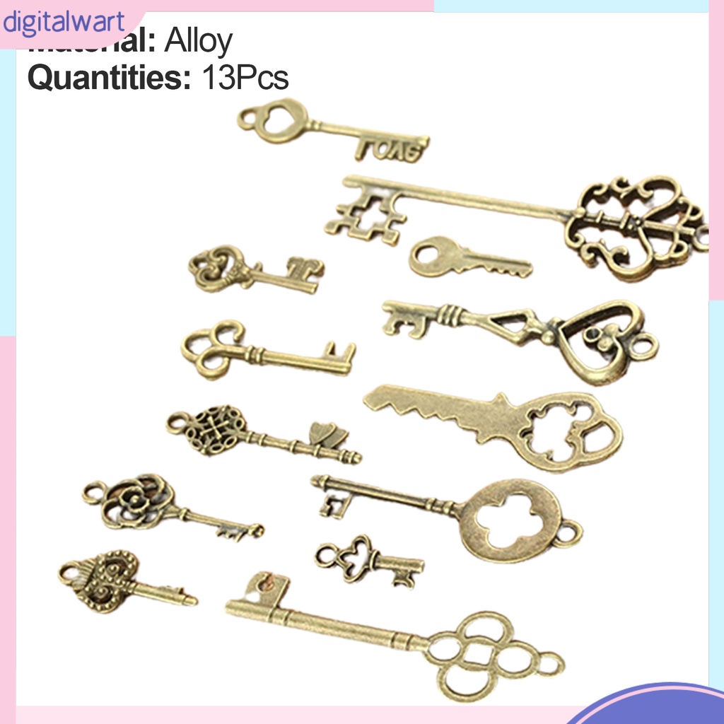 Set 13 mặt dây chuyền hình chìa khóa đủ kiểu mẫu phong cách cổ điển dành cho nữ