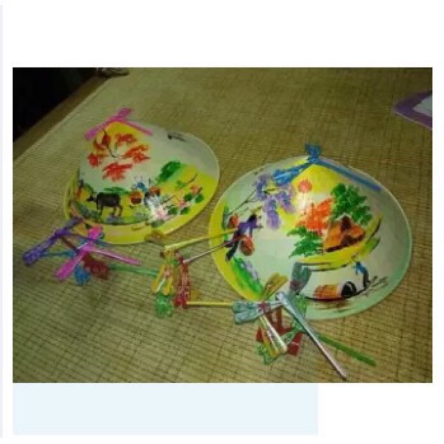 Sét 5c Nón Lá Vẽ Tay Phong Cảnh Việt Nam Đủ Size D25cm-D34cm-D40cm - Lucky Girl shop