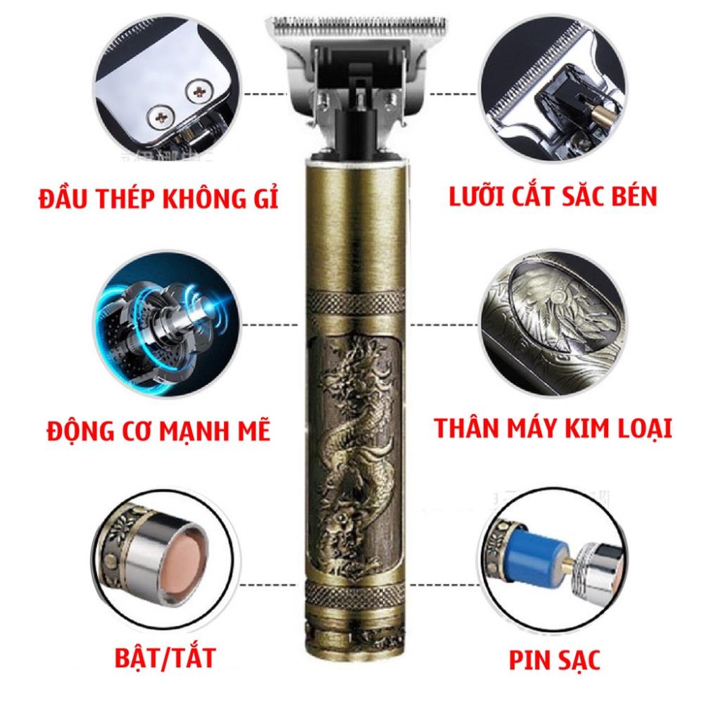 Tông đơ cắt tóc sạc nhanh chuyên nghiệp chấn viền TH 8002, Tăng đơ cắt tóc chấn viền cao cấp Tặng kèm nhiều phụ kiện