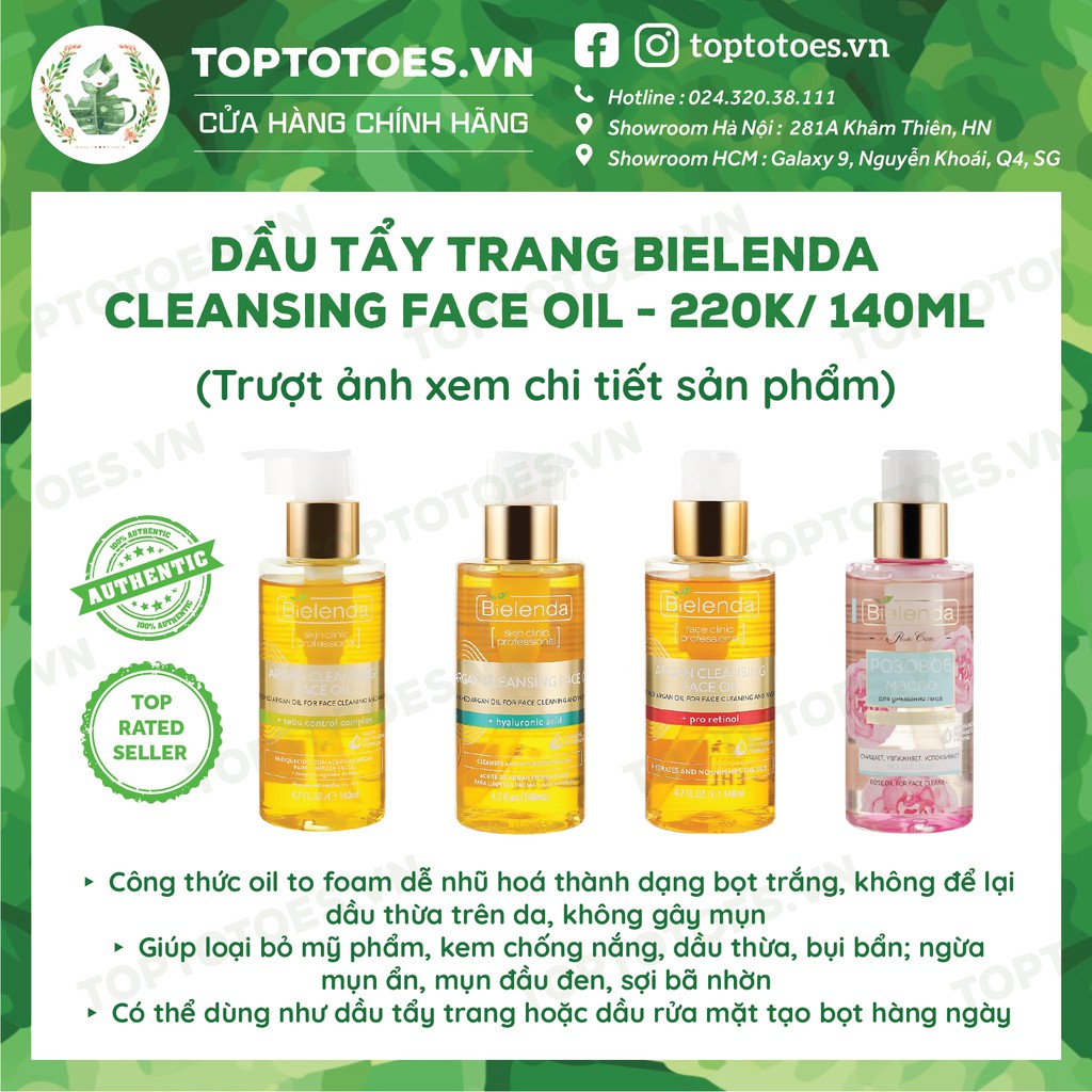 Dầu tẩy trang Bielenda Cleansing Oil 140ml làm sạch sâu, dễ nhũ hoá