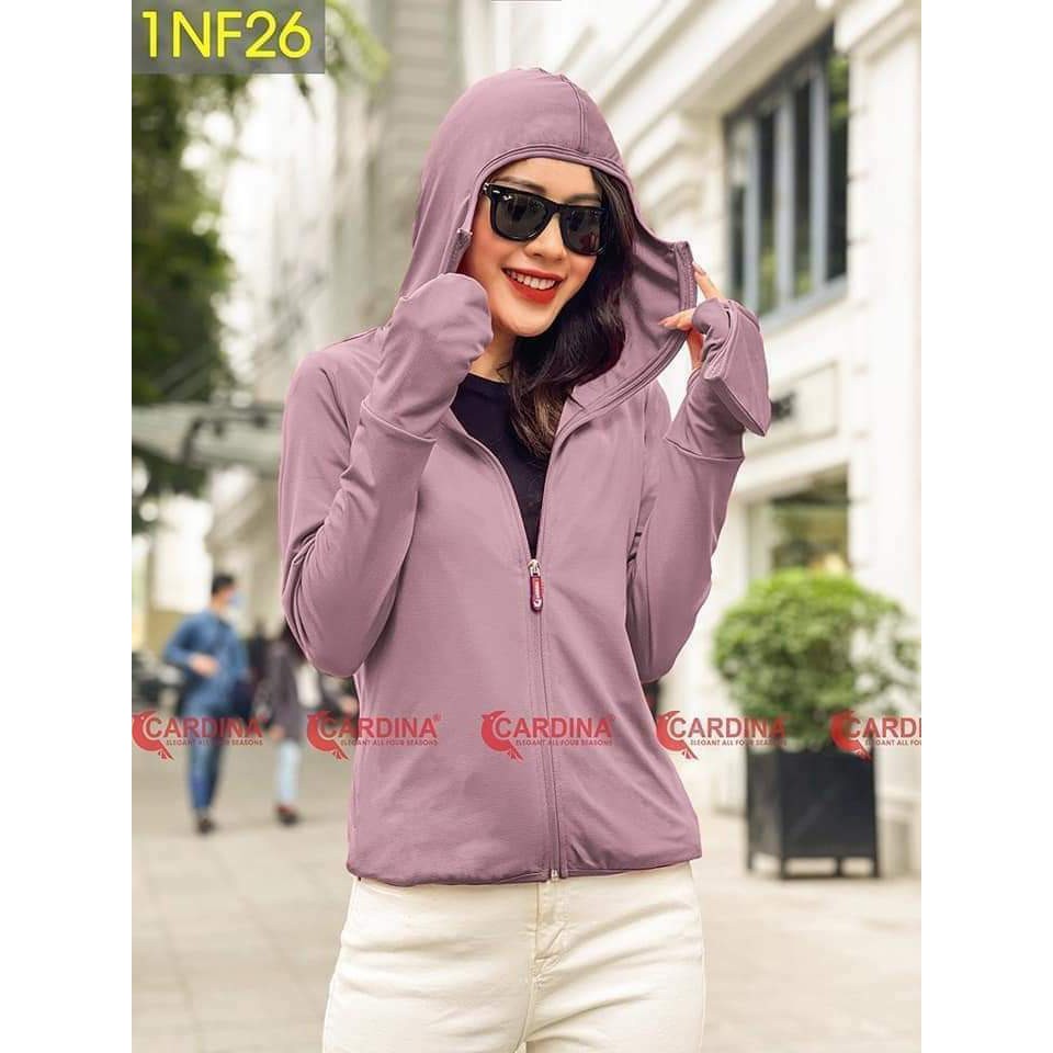 Áo Chống Nắng 2 Lớp CARDINA Cao Cấp Nhạt Bản Kèm Khẩu Trang Nữ Cao Cấp, Thun Lạnh, Thấm Hút Mồ Hôi