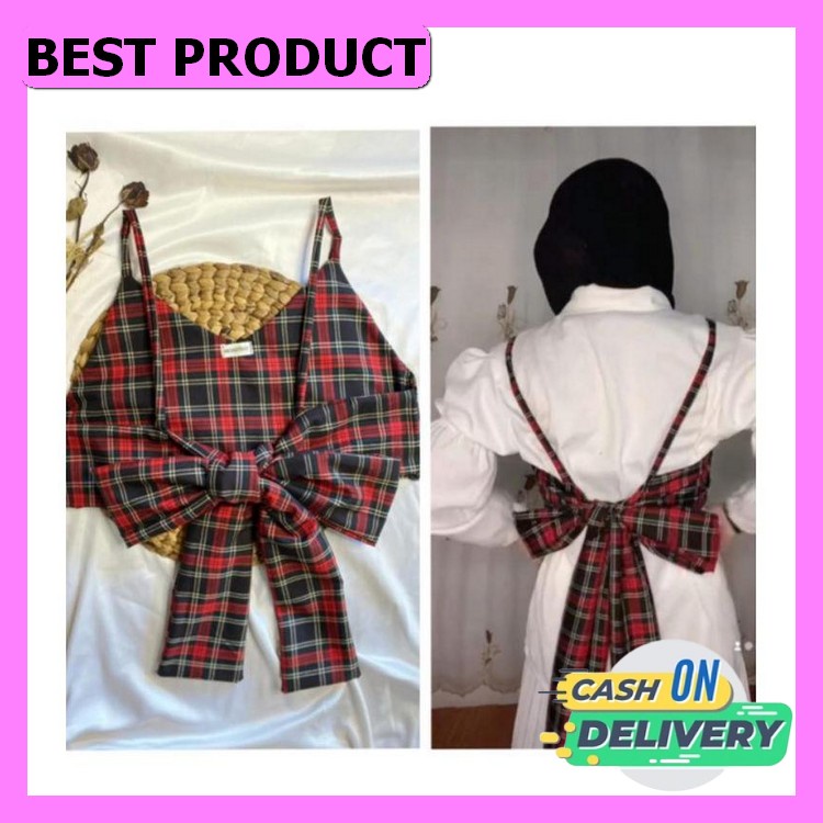 Áo Dệt Kim Sát Nách Giả Nhiều Lớp Kiểu Bohemian Hàn Quốc Cá Tính Cho Nữ | Áo Vest Bella | Ruy Băng Sau | Họa Tiết Hộp Bên Ngoài | Áo Dây Đeo | Họa Tiết Zashi