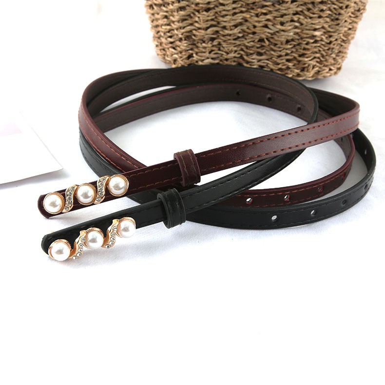Đai váy bản nhỏ đính hạt, thắt lưng váy da xinh bản 1.3cm TL408 - Thắt Lưng Giá Tốt