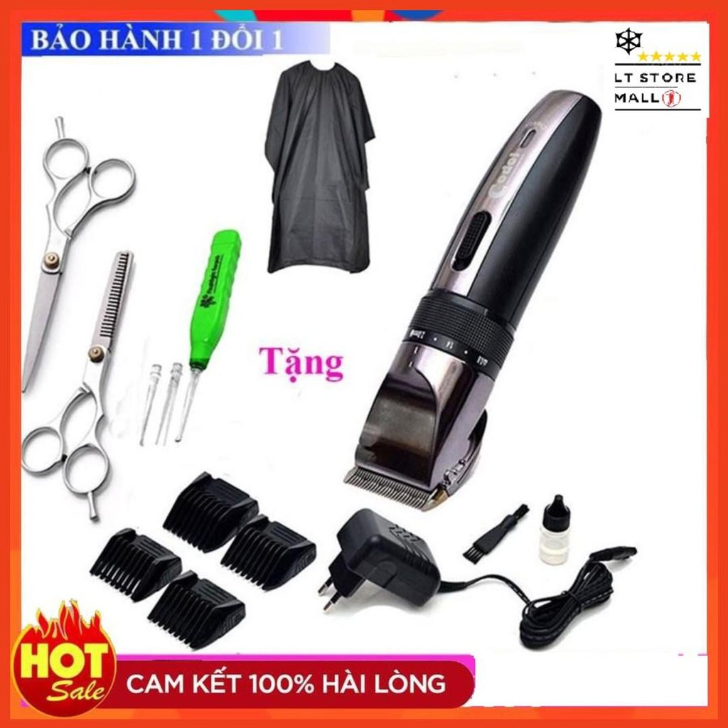 [XẢ KHO GIÁ RẺ] Tông Đơ Cắt Tóc Hàn Quốc CODOL 531 TẶNG Bộ Kéo Cắt Tỉa + Áo Choàng Cắt Tóc + Lấy Ráy Tai Có Đèn