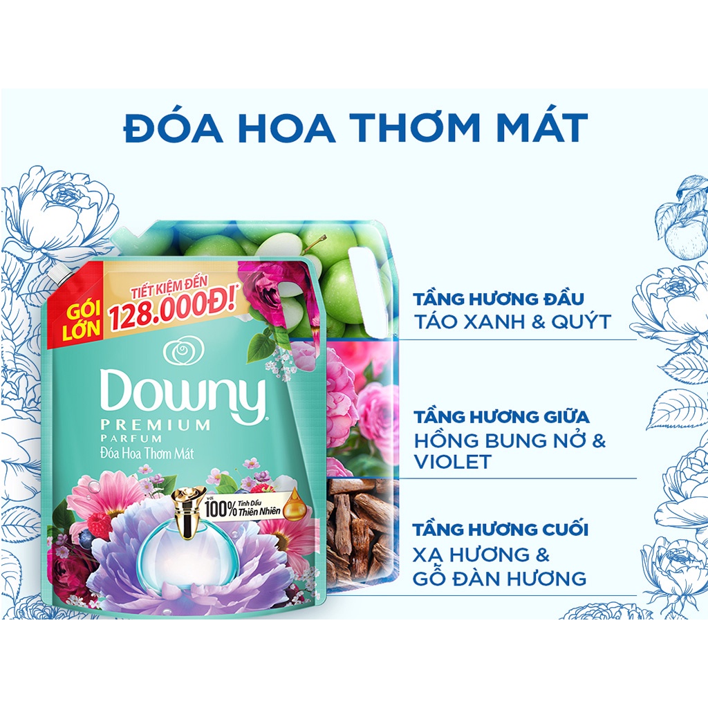 Nước xả DOWNY tinh dầu thiên nhiên túi 2L / 2,3L