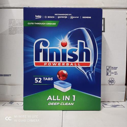 Viên rửa bát Finish All In 1 hộp 52 viên [Hàng Đức]