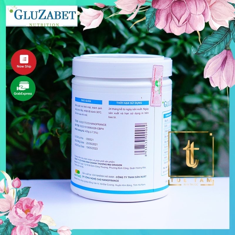 Sữa người tiểu đường Gluzabet hộp giấy 400g 16 gói nhỏ - ổn định đường huyết