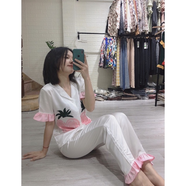 Bộ lụa  dâu satin cao cấp tay cộc | BigBuy360 - bigbuy360.vn