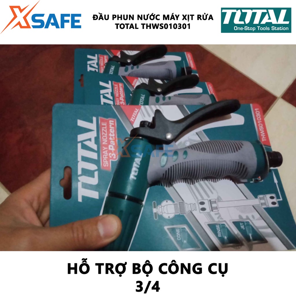 Vòi xịt tưới cây đa năng TOTAL THWS010301 nhựa ABS chống va đập với TPR, tay cầm thoải mái, không trơn trượt