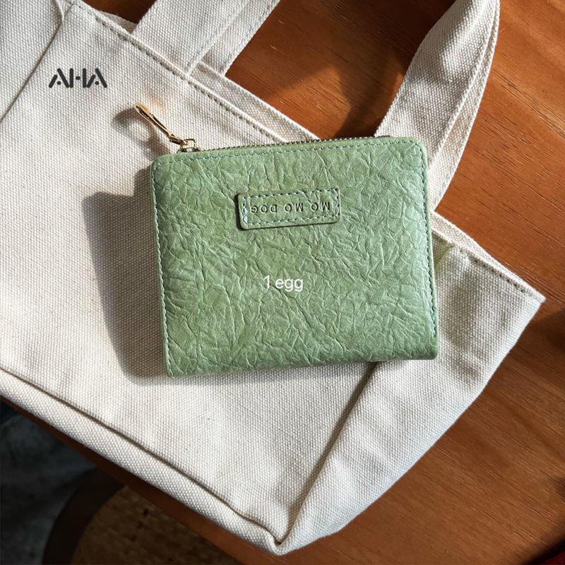 Ví ngắn AHA official gấp gọn thiết kế phong cách cổ điển Âu Mỹ giản dị dành cho nữ