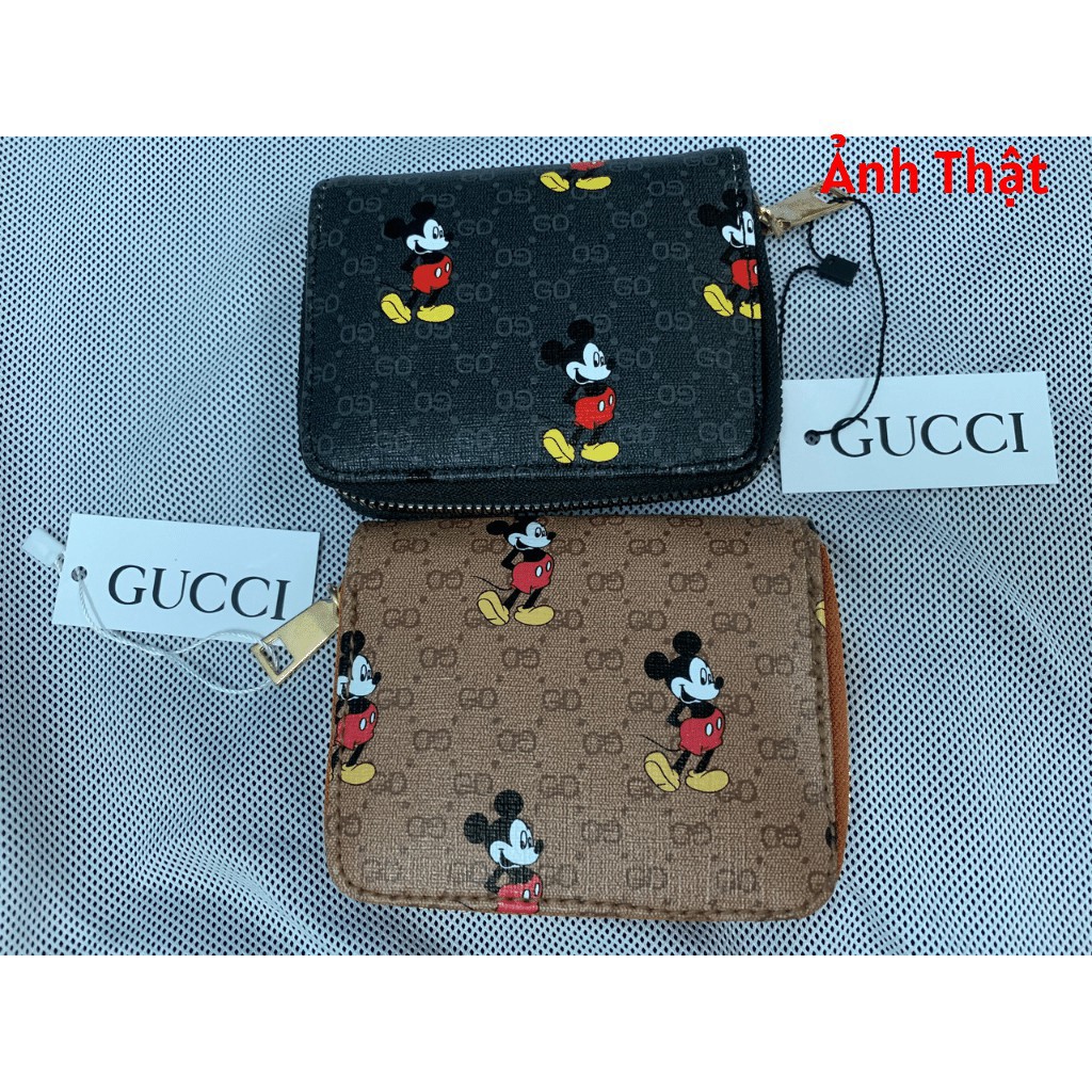 Ví Mini Cầm Tay Nữ In Hình Mickey 3 Màu Hot Nhất Năm Nhiều Ngăn Tiện Dụng