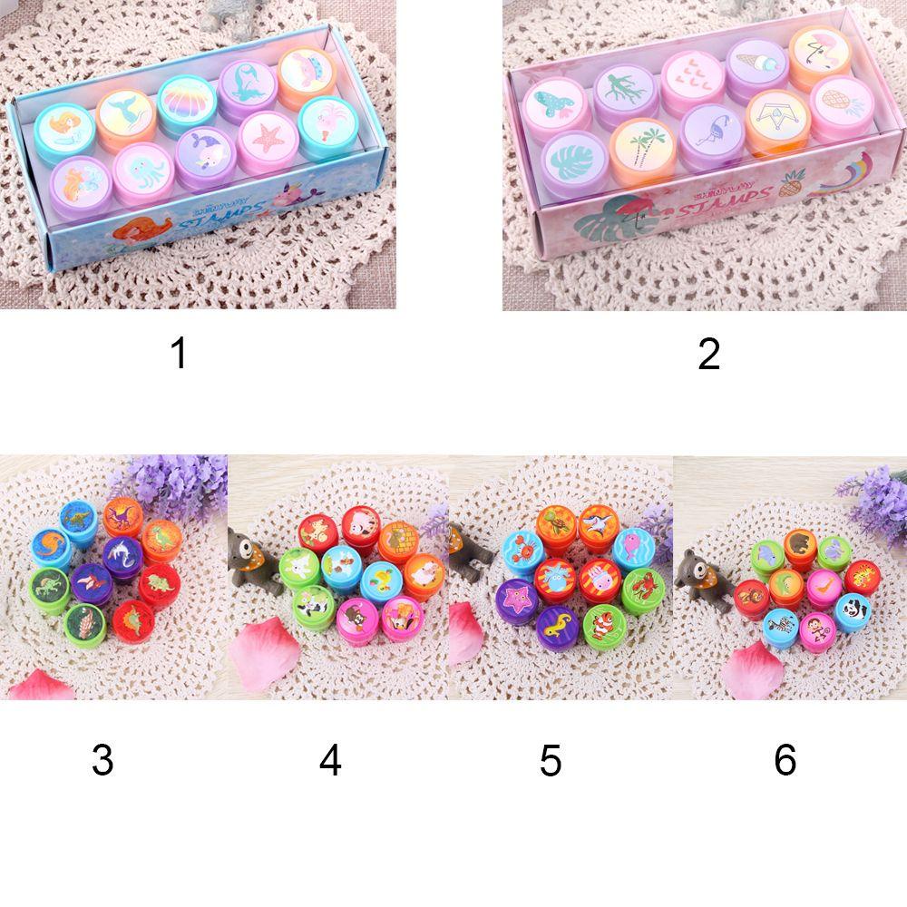 YNATURAL Children Gift Dinosaur Stamp Cartoon Cute Diary Stamp Interesting Child Toy Self-ink Stamps Marine Life