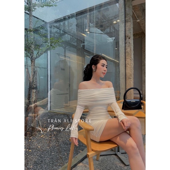 Váy body trễ vai dài tay siêu tôn dáng hàng loại 1