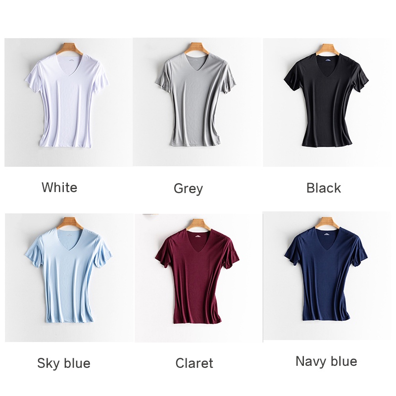 Áo Thun Nam Ngắn Tay Cổ Chữ V Khô Thoáng Nhanh Size M-5XL