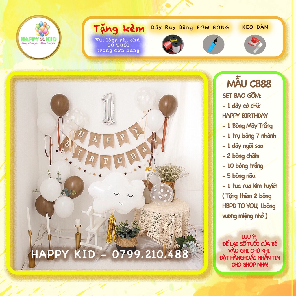 SET BÓNG Trang Trí Sinh Nhật Handmade Kiểu Hàn Quốc Cực Dễ Thương Tặng Kèm Phụ Kiện