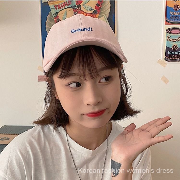 Japanese Style Fresh College Hood Female Letter Embroidered Street Baseball Cap Male Summer Travel Sunscreen Cap