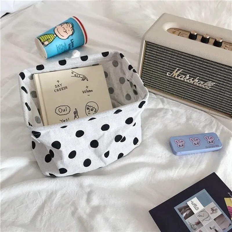 Giỏ Đựng Đồ Dùng Để Bàn Bằng Vải Lanh Cotton Họa Tiết Lưới