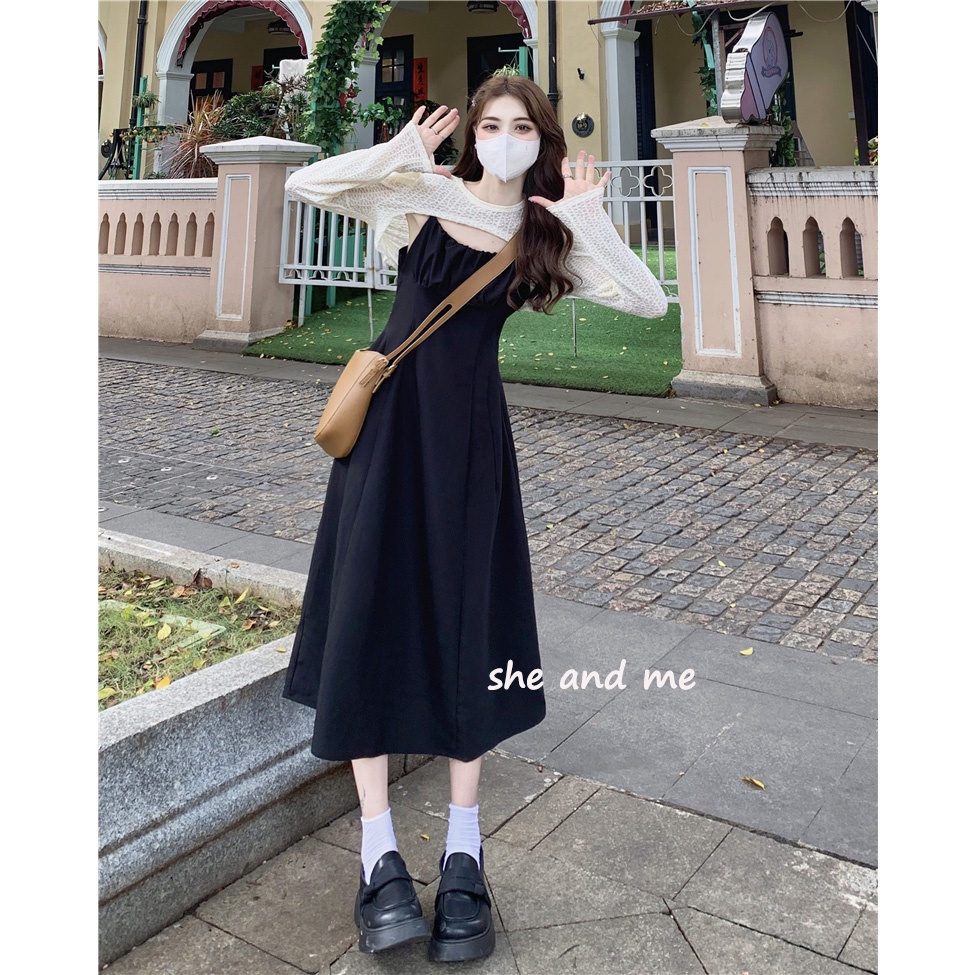 (SALE TẬN GỐC) July Dress_Sét Váy Hai Dây Xếp Ly Ngực Kèm Áo Khoác Ngoài Hàng Quảng Châu Siêu Đẹp (Ảnh thật ở cuối)