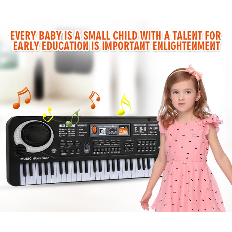 Đàn Piano Kết Hơp Organ, Đàn Điện Tử 61 Phím + Tặng Kèm Sạc Và Mic Cho Bé Hàng Cao Cấp