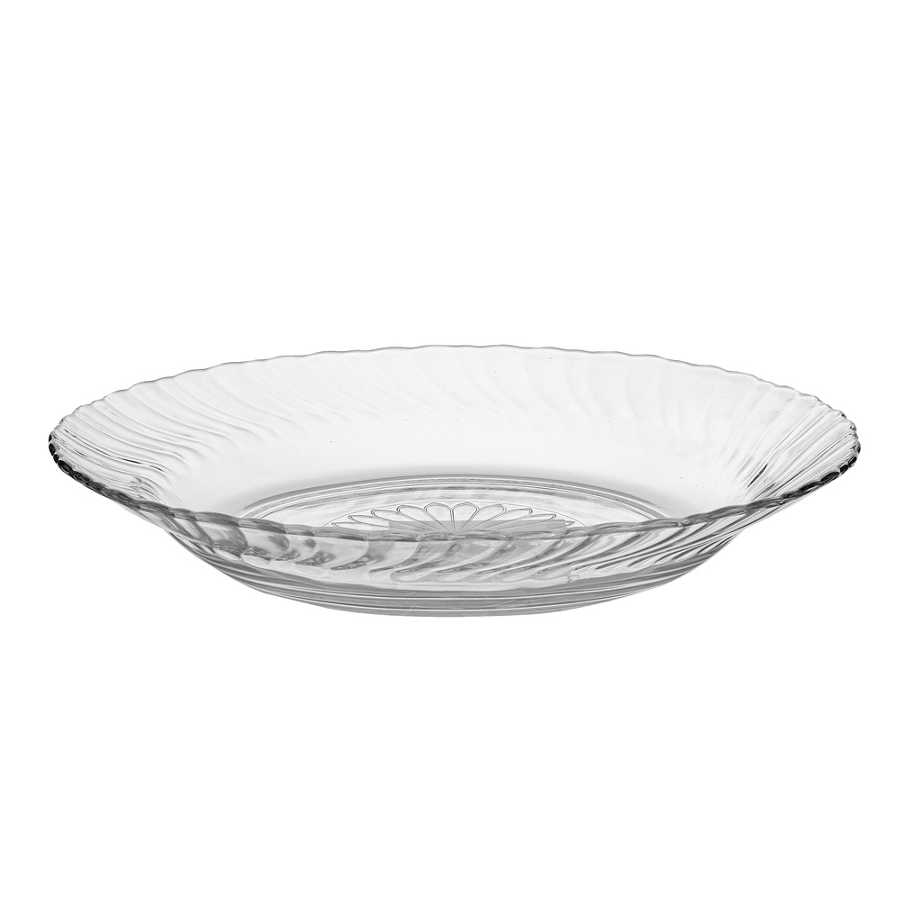 Bộ 6 đĩa thủy tinh LOTUS GLASS VTC27x trong suốt cao cấp, an toàn, dùng để đựng đồ ăn, hoa quả, trái cây