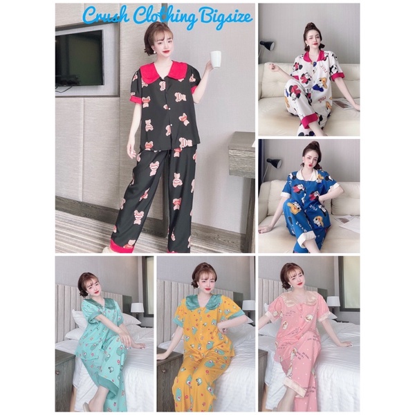 [Mẫu Đẹp] Pyjama Đồ BộTNQD 2 Túi Bigsize 55-100kg Diện cực Đẹp Chất lụa Nhật Cao Cấp