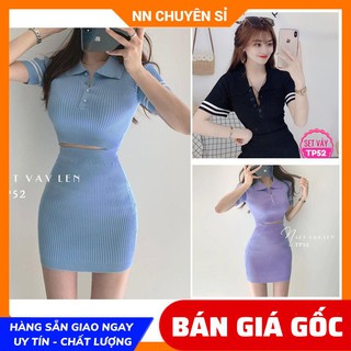 Set áo kèm chân váy len quảng châu tp52 ❤ ảnh thật❤hàng đẹp❤ set váy body