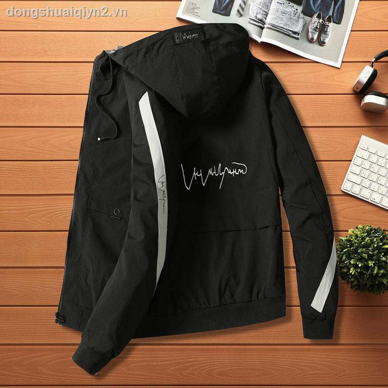 Spring and Autumn New Large Size Jacket Men s Trend Casual Slim Top Thin Clothes Hooded Jacket Men s Sports Style