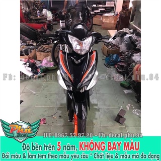 Tem rời exciter 135 lc cam bạc đen -1